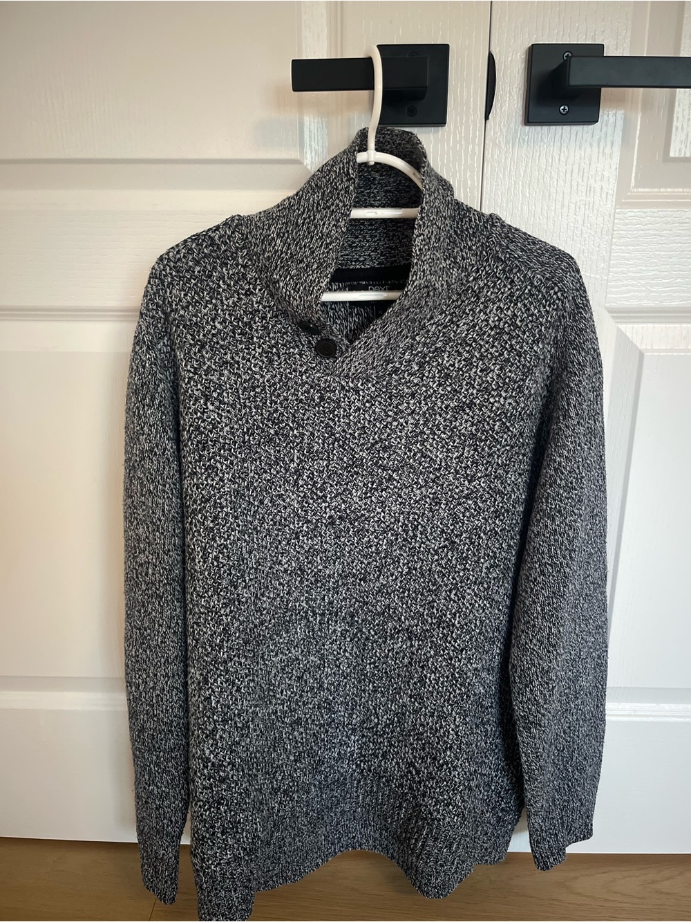Next Men’s Grey Marled Shawl Collar Sweater – Size XL